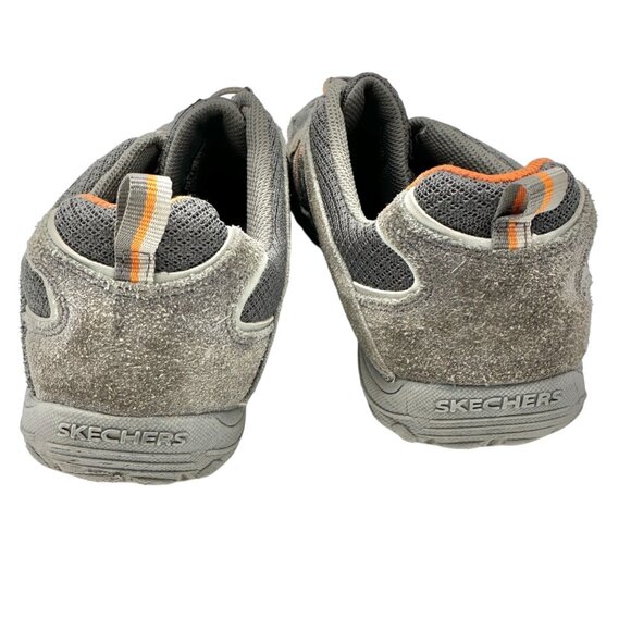 Skechers Sneakers Relaxed Fit Memory Foam Womens 10 Gray Orange Bungee Pull On - Picture 4 of 7